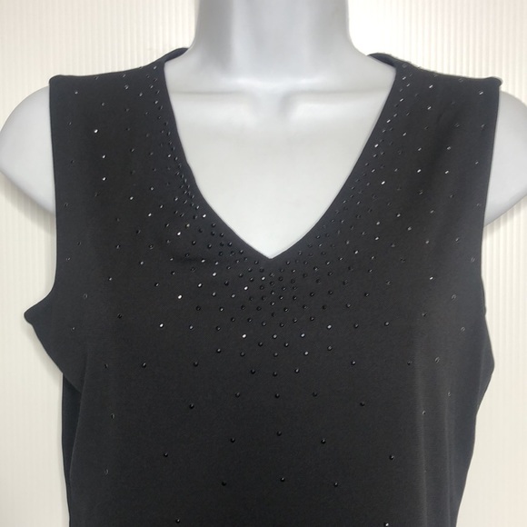 Ann Taylor Black Sequinced Sleeveless Tank Top SP - Picture 2 of 8